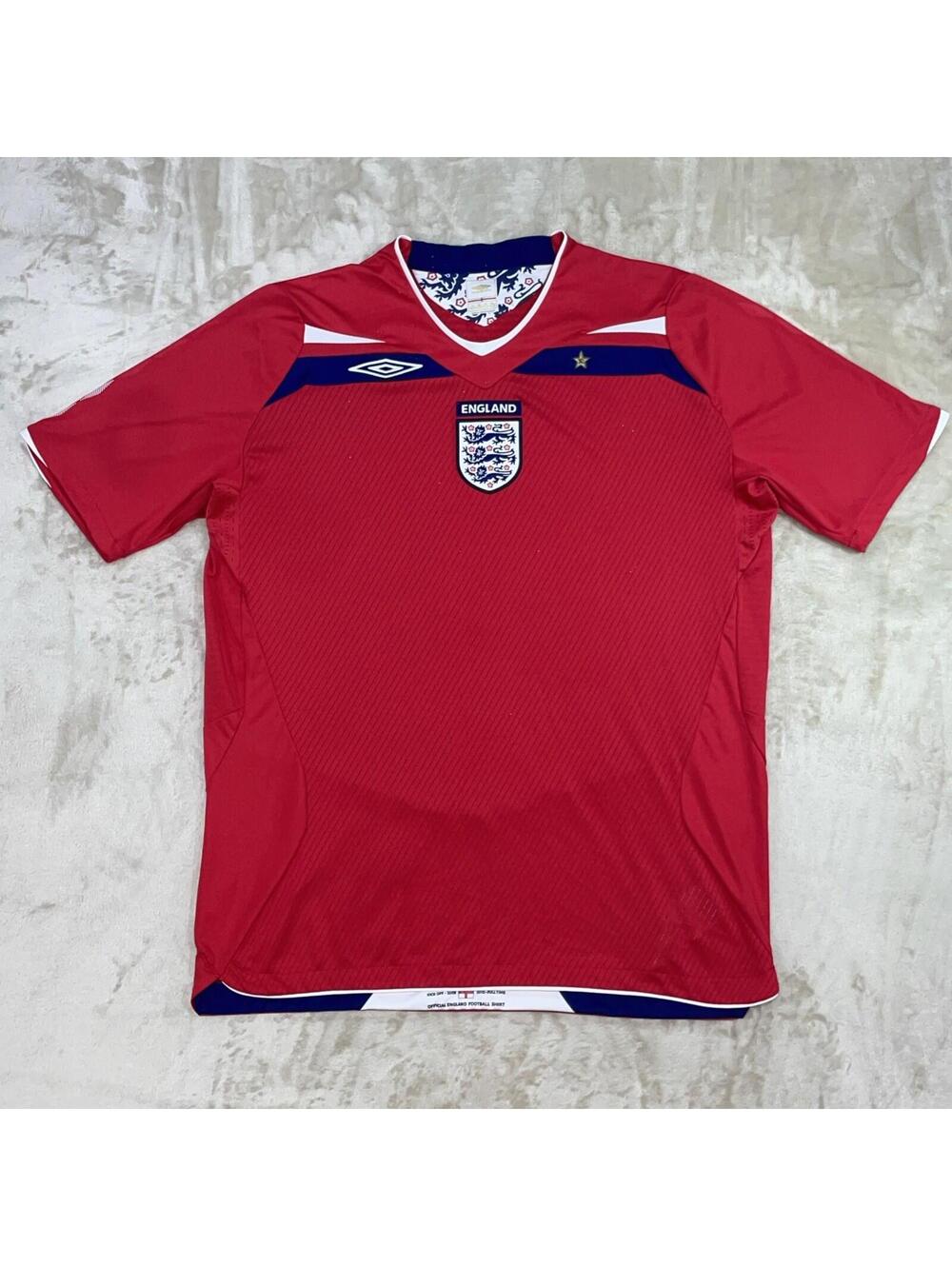 England Soccer Jersey Red 2009 2010 Umbro National Team Jersey  Men's Size SLD